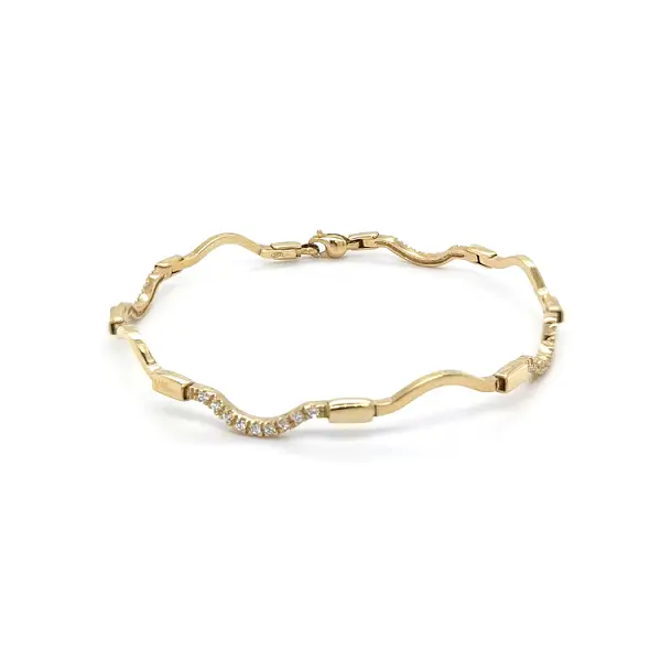Vòng tay nữ bằng vàng đính đá zircon
