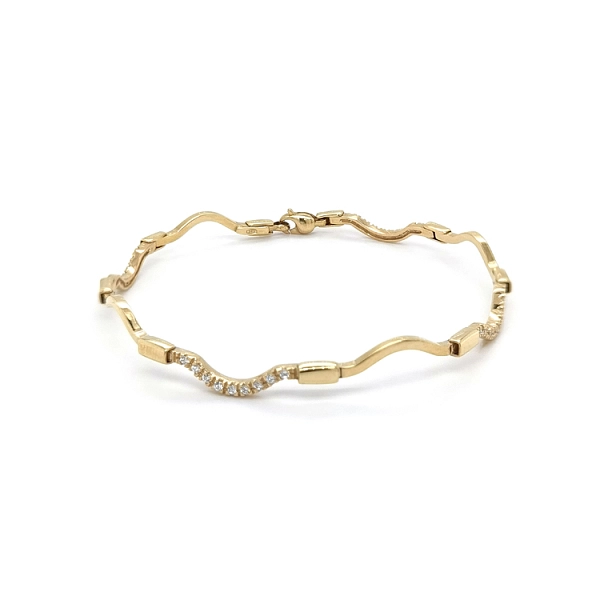 Vòng tay nữ bằng vàng đính đá zircon