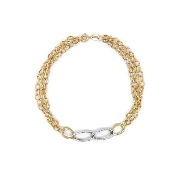 Vòng tay nữ bằng vàng kết hợp