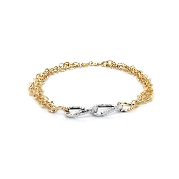 Vòng tay nữ bằng vàng kết hợp