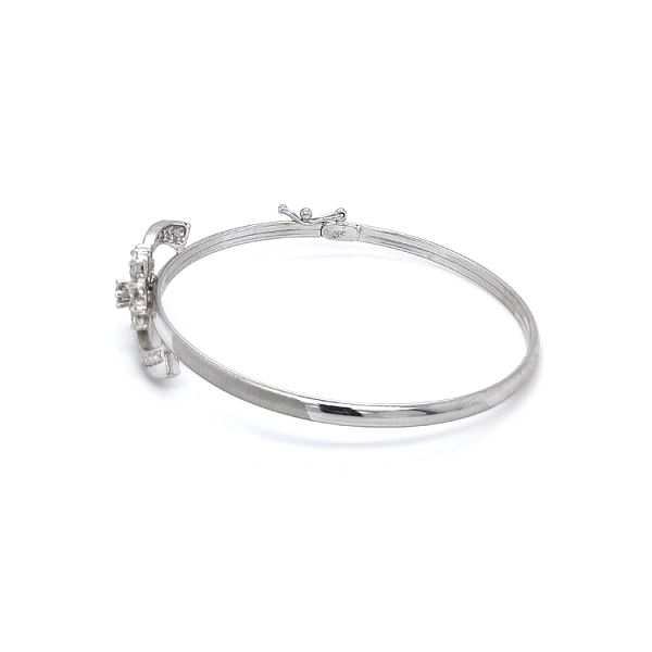 Vòng tay nữ cố định với đá zircon trắng vàng