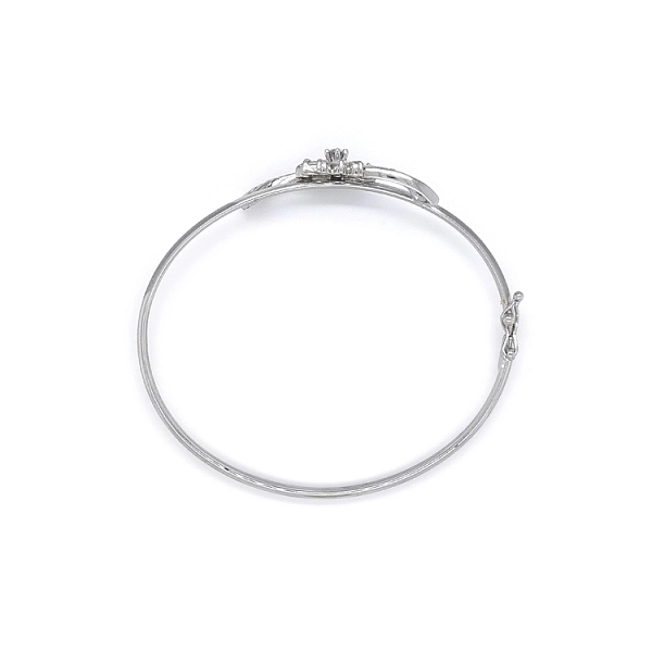 Vòng tay nữ cố định với đá zircon trắng vàng