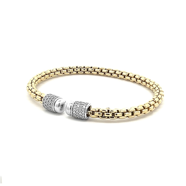 Vòng tay vàng cố định đính đá zircon