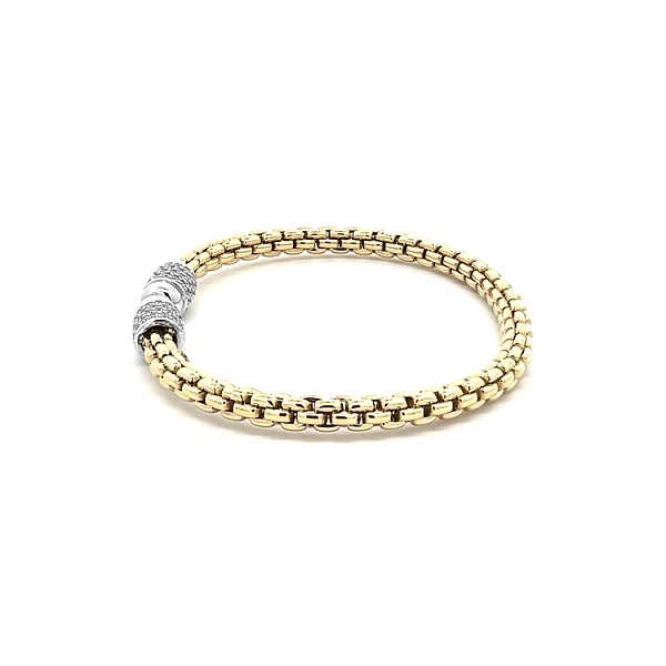 Vòng tay vàng cố định đính đá zircon