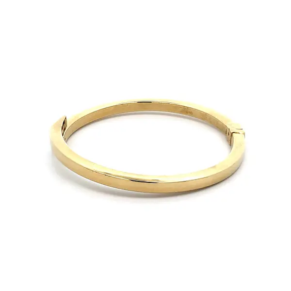 Vòng tay vàng nguyên khối với họa tiết men sứ