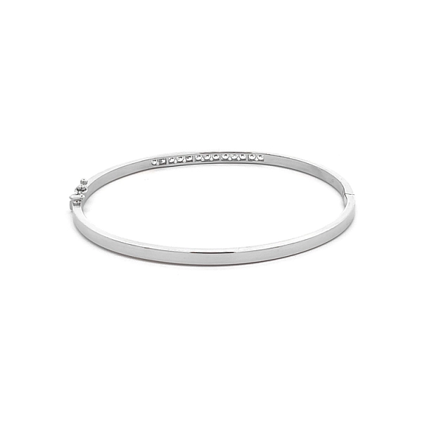 Vòng tay cố định với đá zircon trắng vàng