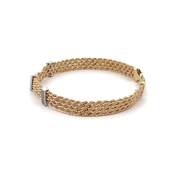 Vòng tay nữ bằng vàng đính đá zircon