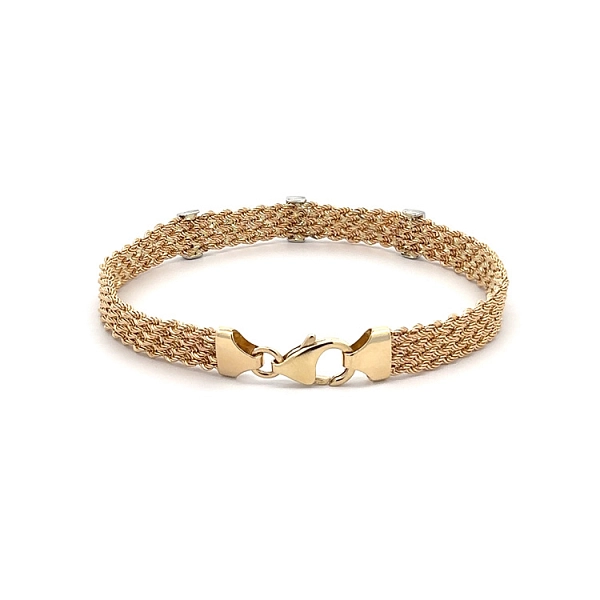 Vòng tay nữ bằng vàng đính đá zircon