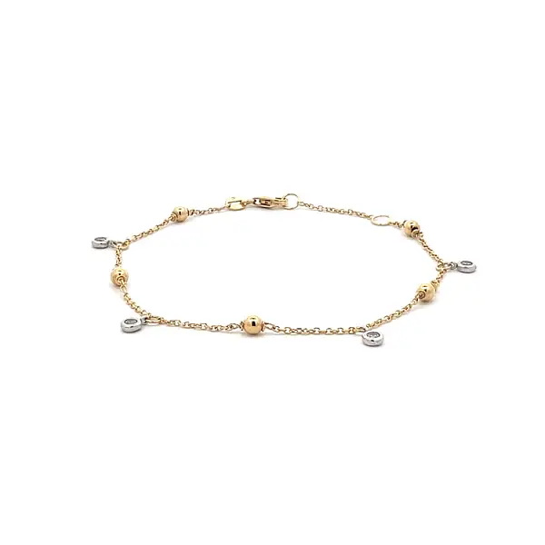 Vòng tay đính đá zircon làm từ vàng kết hợp