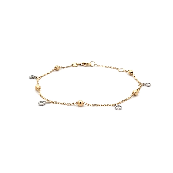Vòng tay đính đá zircon làm từ vàng kết hợp