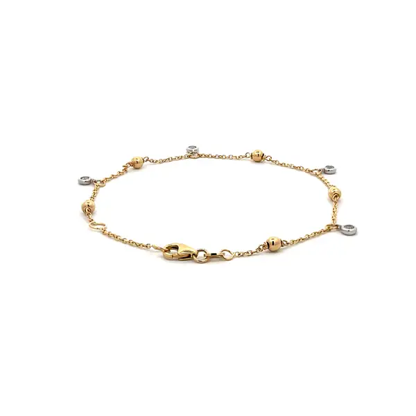 Vòng tay đính đá zircon làm từ vàng kết hợp