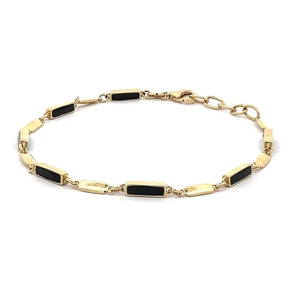 Vòng tay vàng với men sứ