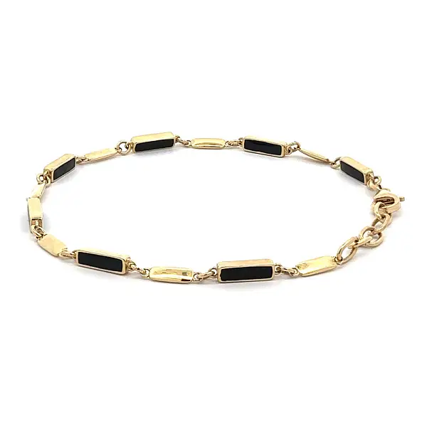 Vòng tay vàng với men sứ