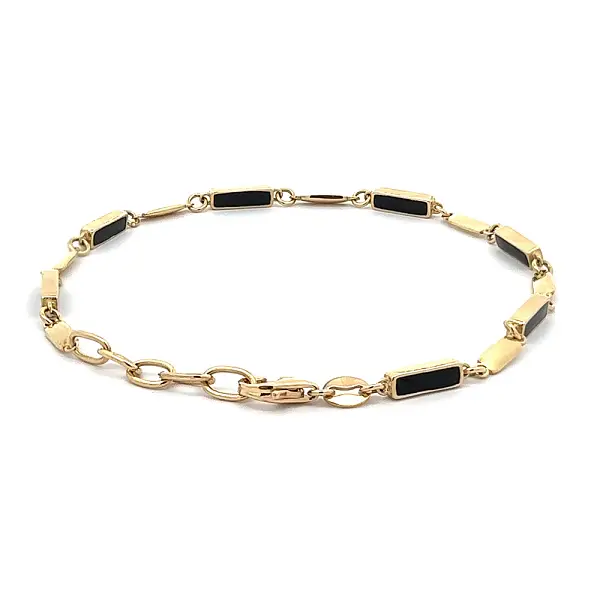 Vòng tay vàng với men sứ