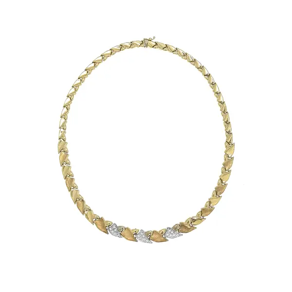 Vòng cổ nữ bằng vàng đính đá zircon