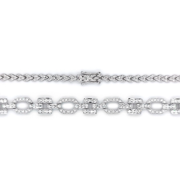 Vòng cổ vàng trắng cho nữ đính đá zircon