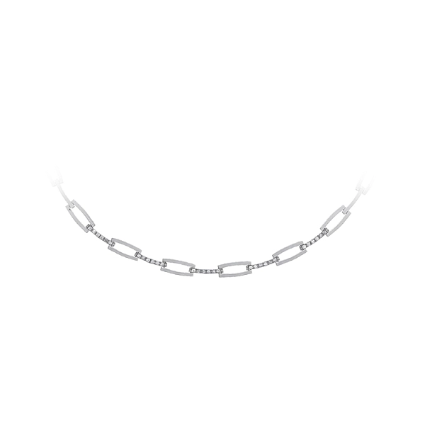 Vòng cổ vàng trắng cho nữ đính đá zircon