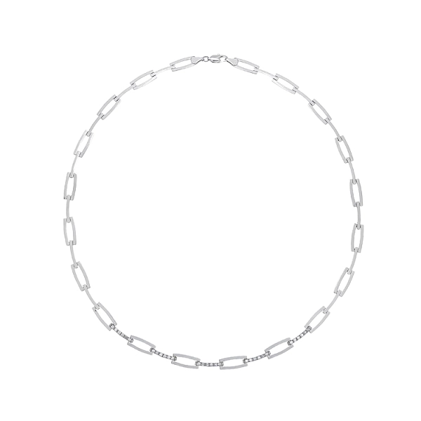 Vòng cổ vàng trắng cho nữ đính đá zircon