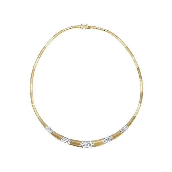 Vòng cổ nữ bằng vàng đính đá zircon