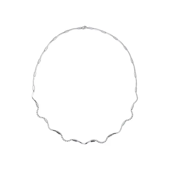 Vòng cổ vàng trắng cho nữ đính đá zircon