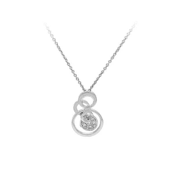 Vòng cổ với đá zircon trắng và vàng trắng