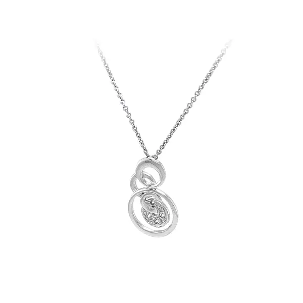 Vòng cổ với đá zircon trắng và vàng trắng