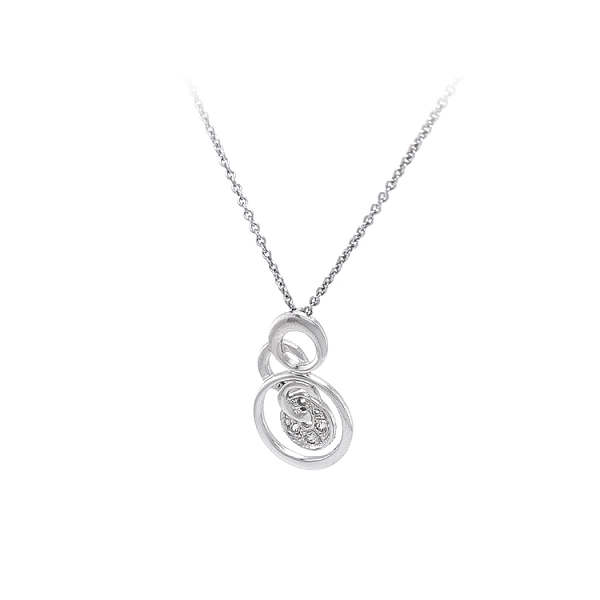 Vòng cổ với đá zircon trắng và vàng trắng