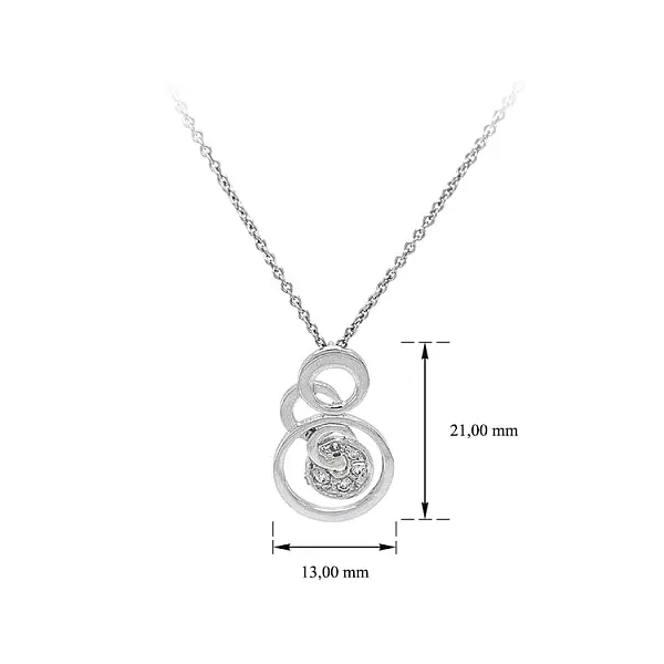 Vòng cổ với đá zircon trắng và vàng trắng