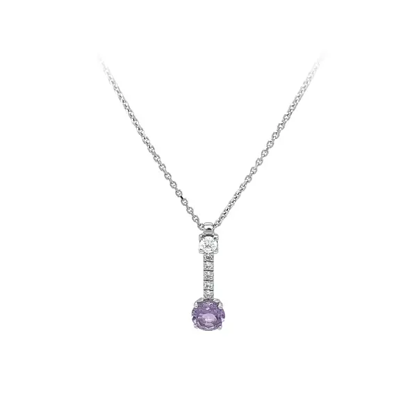 Vòng cổ vàng trắng đính đá tím