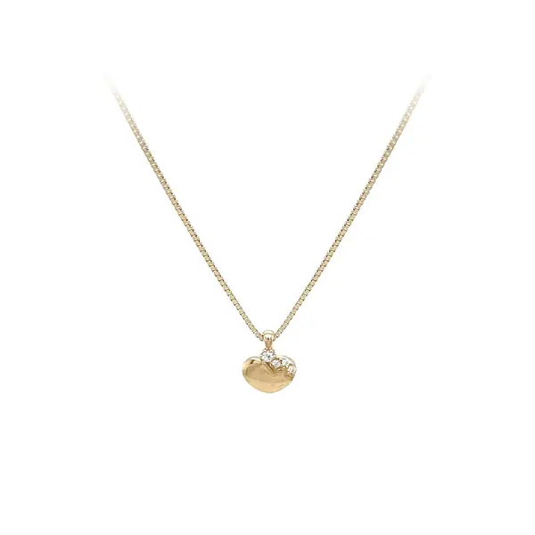 Trái tim vàng với đá zircon