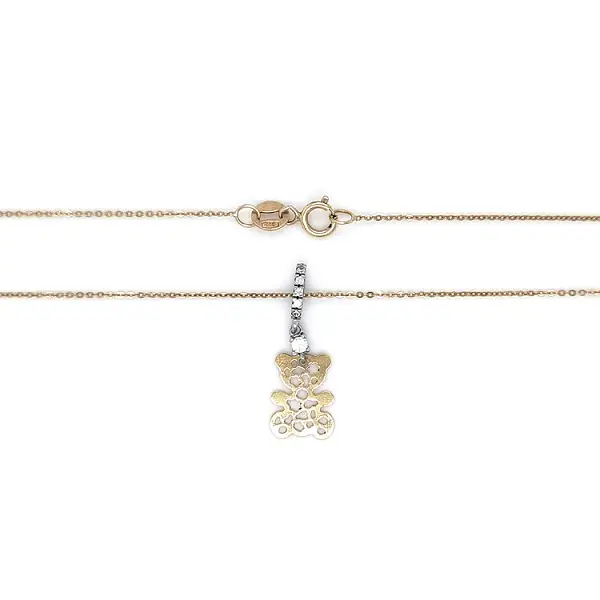 Vòng cổ vàng hình gấu Teddy từ vàng kết hợp