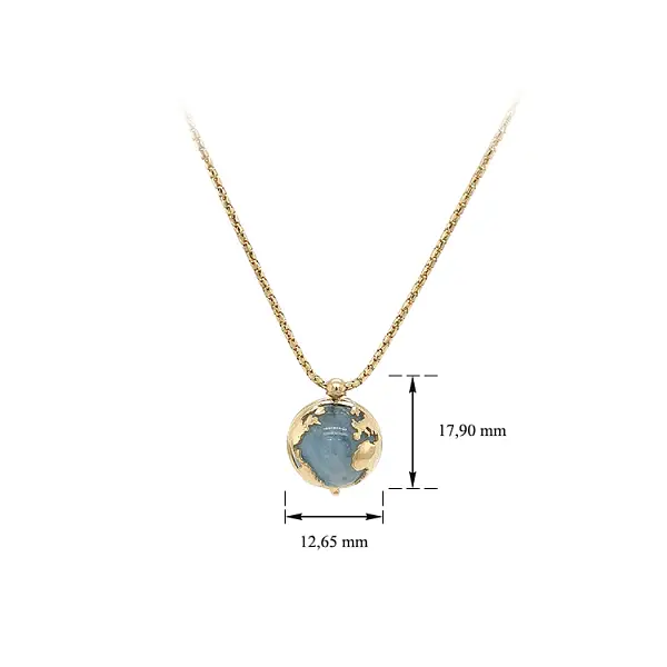 Vòng cổ vàng đính đá xanh