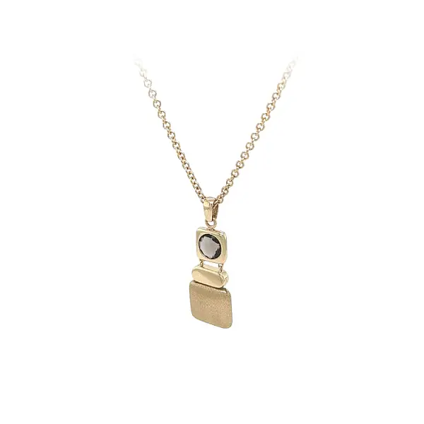 Vòng cổ vàng đính đá nâu