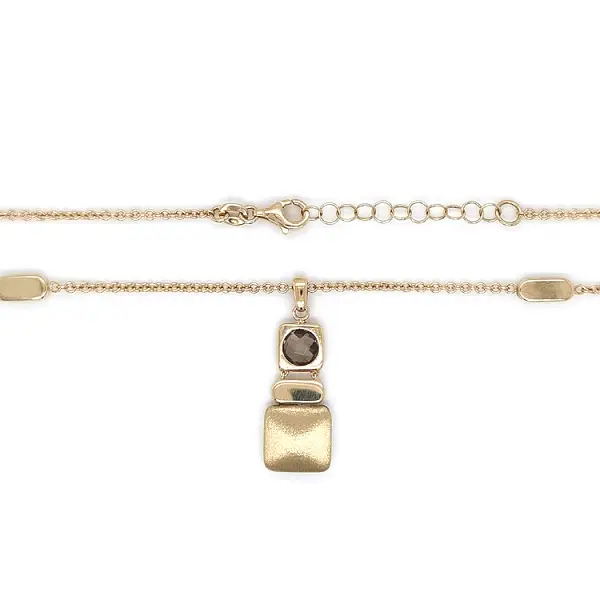 Vòng cổ vàng đính đá nâu