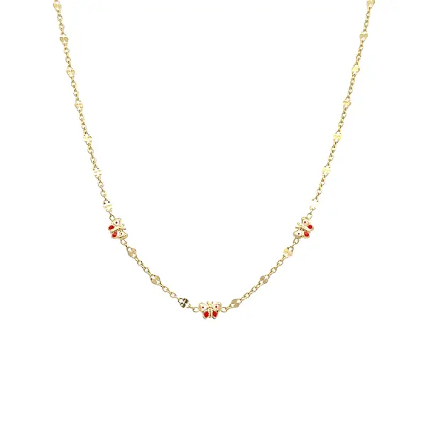 Vòng cổ em bé vàng với hình bướm