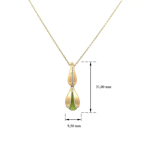 Vòng cổ vàng đính đá xanh