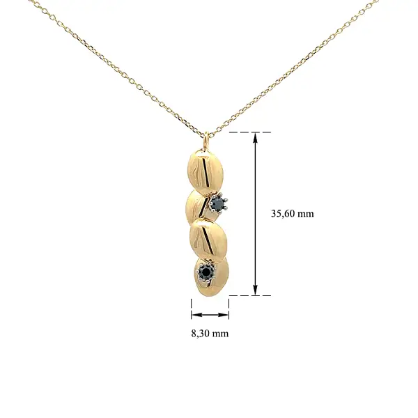 Vòng cổ vàng đính đá đen