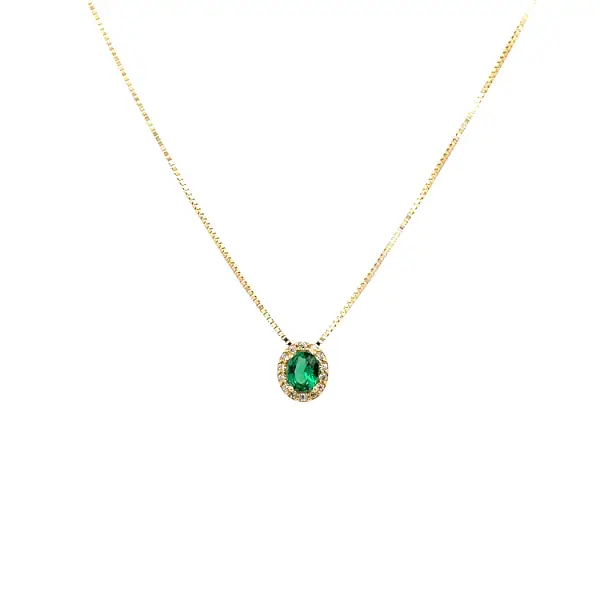 Vòng cổ vàng đính đá xanh