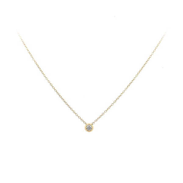 Vòng cổ kim cương vàng với đá zircon