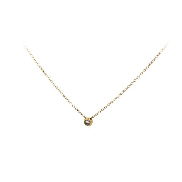 Vòng cổ kim cương vàng với đá zircon