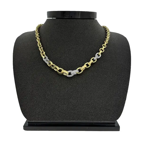 Vòng cổ đính đá zircon trong vàng