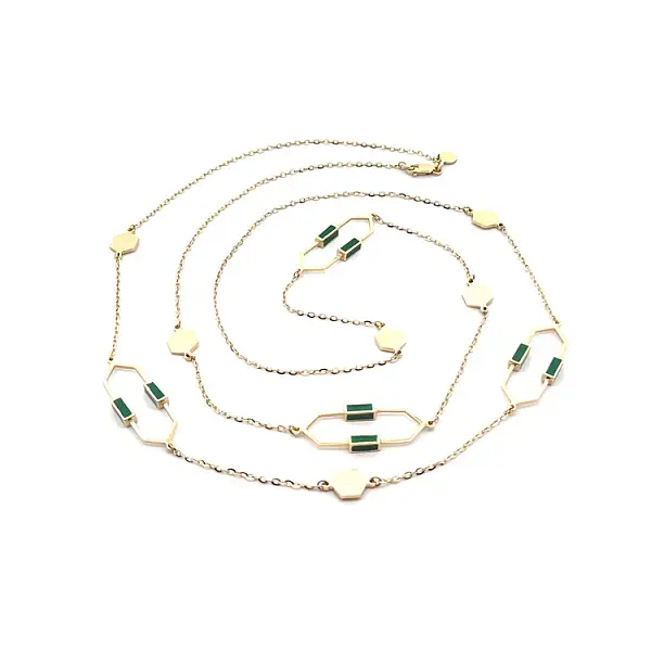 Vòng cổ vàng với men sứ