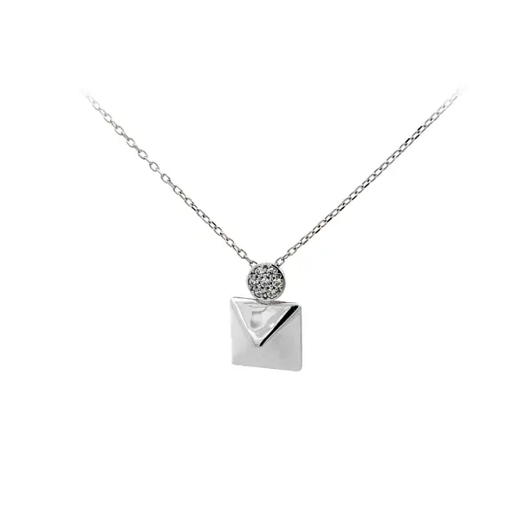 Vòng cổ với đá zircon trắng và vàng trắng