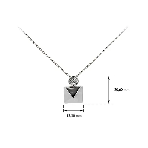 Vòng cổ với đá zircon trắng và vàng trắng