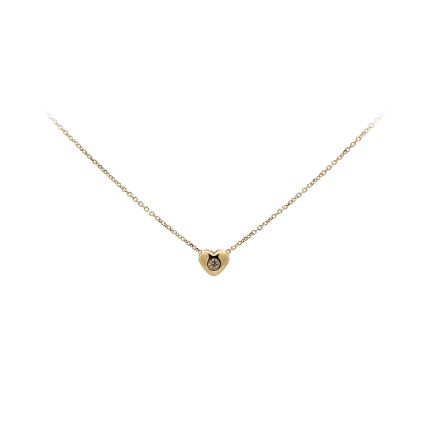 Vòng cổ hình trái tim vàng đính đá zircon