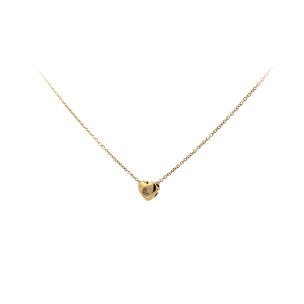 Vòng cổ hình trái tim vàng đính đá zircon