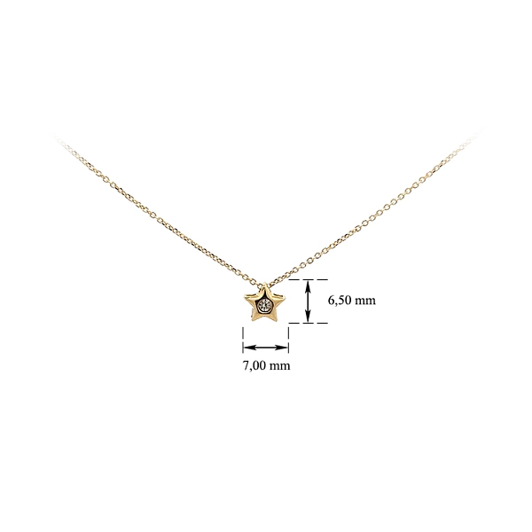 Vòng cổ sao vàng đính đá zircon