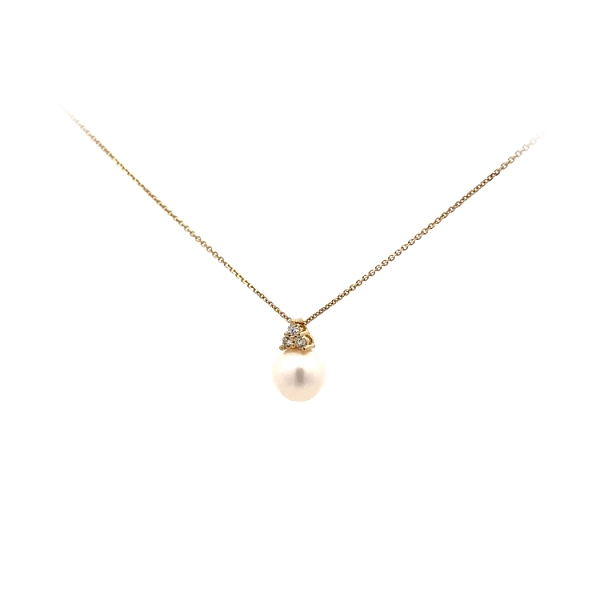 Vòng cổ vàng đính ngọc trai và đá zircon