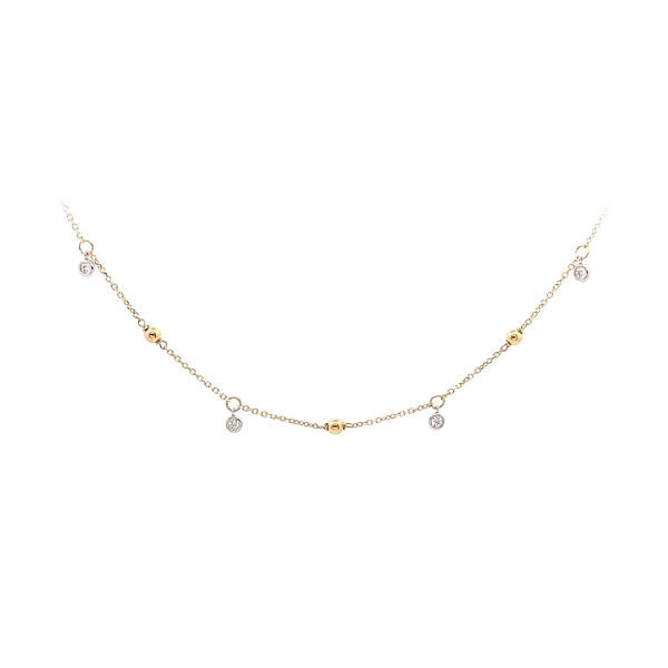 Vòng cổ đính đá zirconia bằng vàng