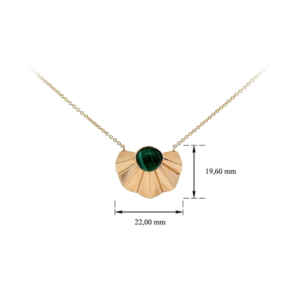 Vòng cổ bằng vàng với đá malachite